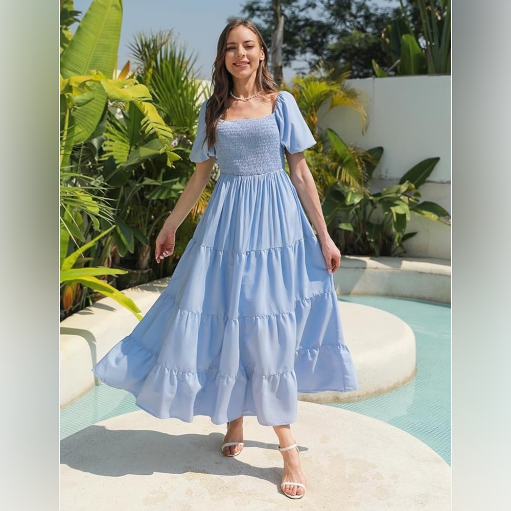 Elegant Blue Maxi Dress